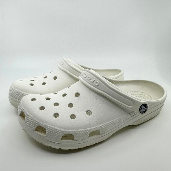 Crocs Classic Clog Sandals M7 W9 White Slip On Breathable Waterproof Flat Casual - Picture 9 of 10